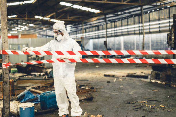 Professional Biohazard technician working in Clarksville, MI